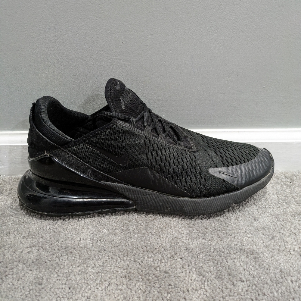 Nike Air Max 270 Low Triple Black Mens Size 15 Sneakers Shoes AH8050-005